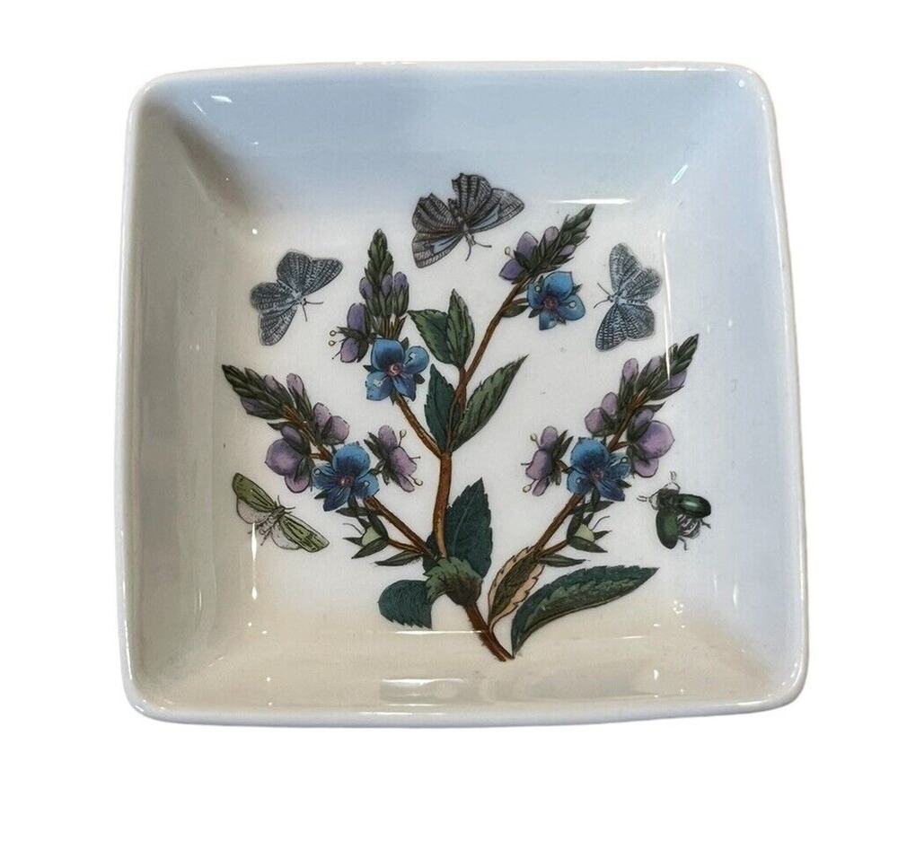 Portmeirion Botanic Garden Square 3" x 3" Sauce Dish Butter Pat Butterflies